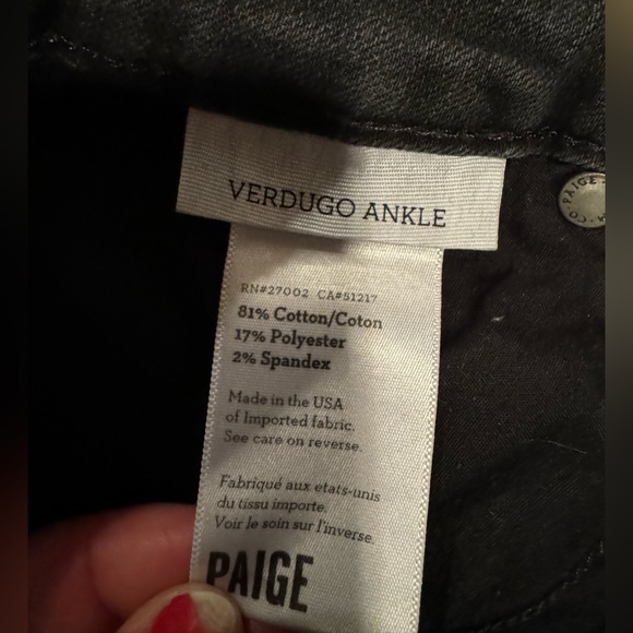 Paige Verdugo Ankle Black Skinny Jeans - Size 27 - Picture 8 of 11